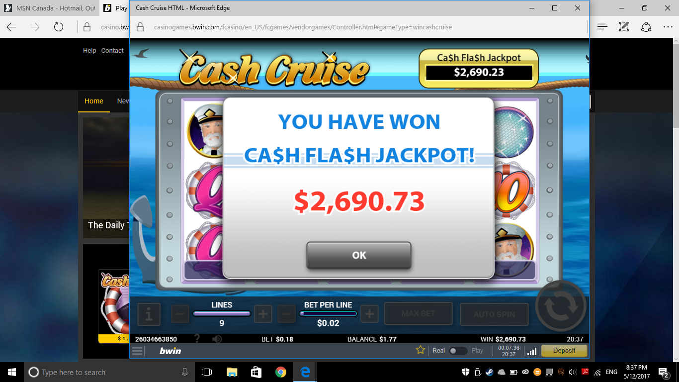 Cash Flash Jackpot on Cash Cruise