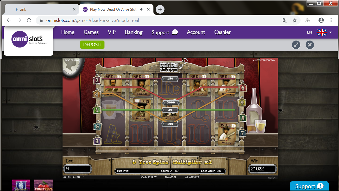 Omni slots dead or alive free spins winnings