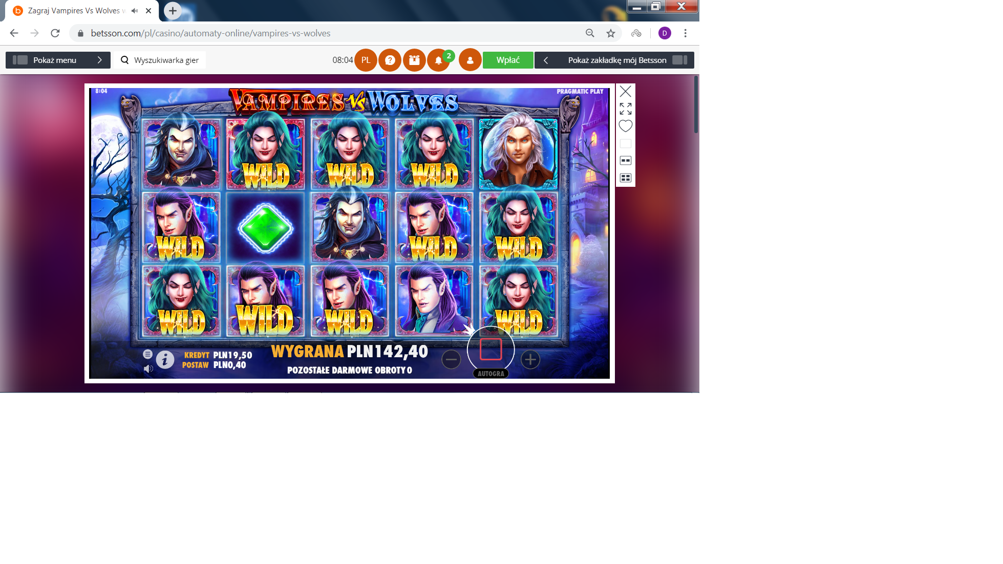 betsson wagering winnings from 10 fs on ozzy osb.