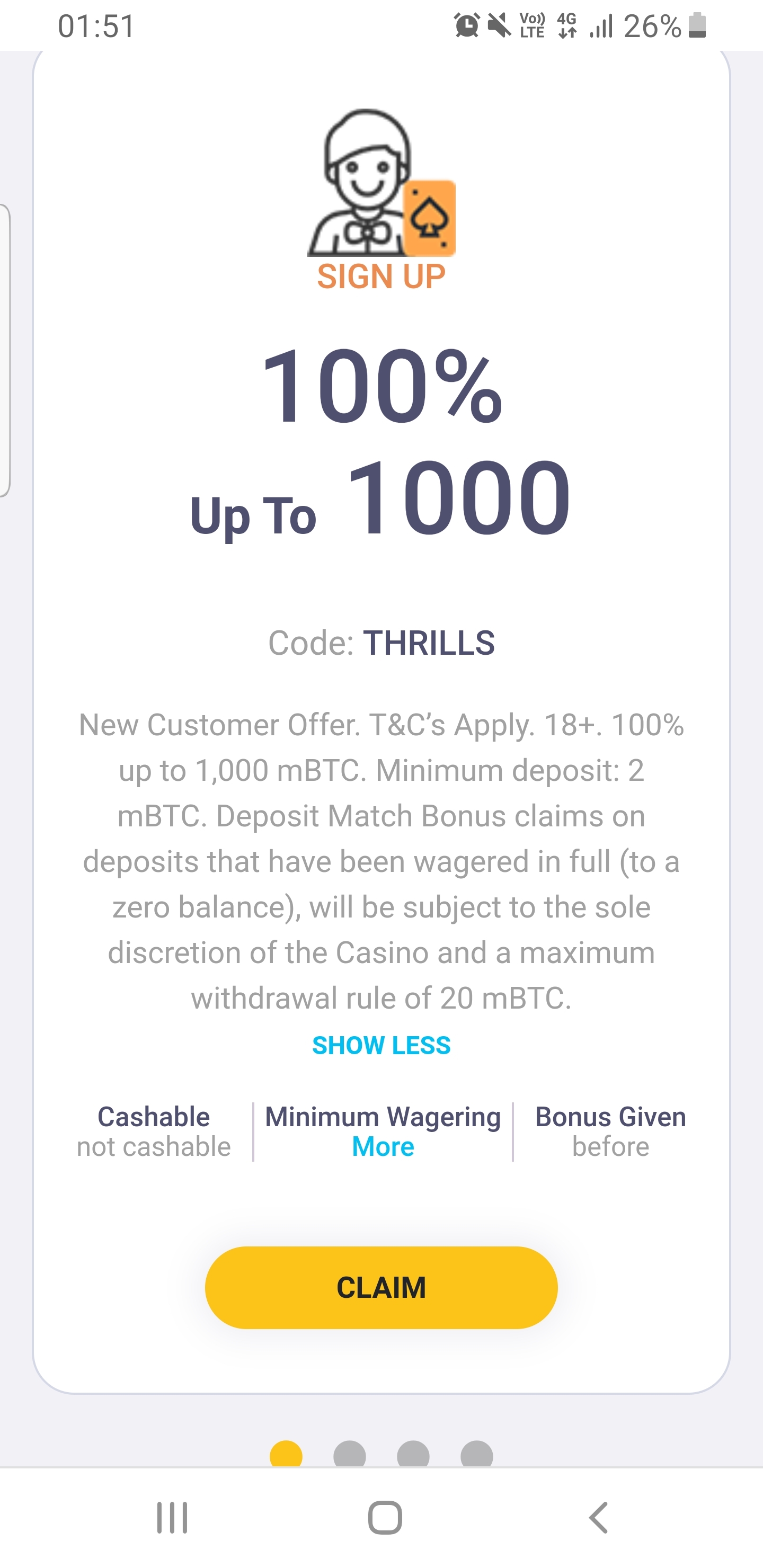 20mbtc cashout max