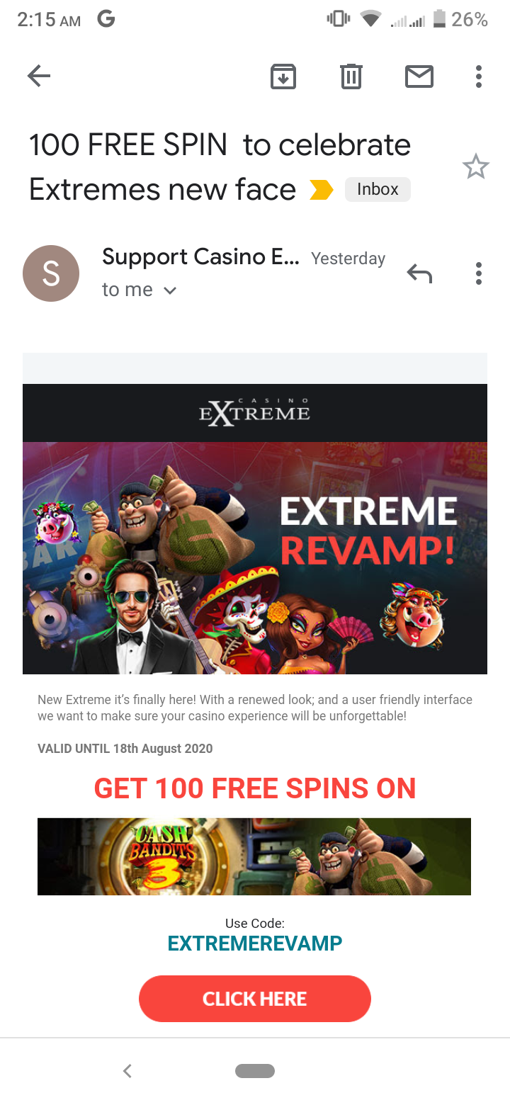 Extreme casino free spins online casino