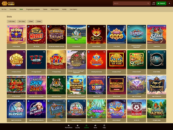 Aztec Riches Casino Review - Bonuses, Free Spins, Banking, Games and ...