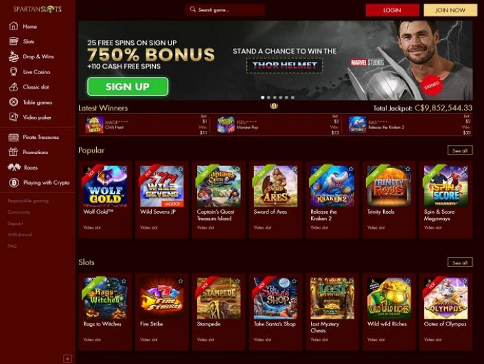 Spartan Slots Casino - 200% Bonus on 1st Deposit
