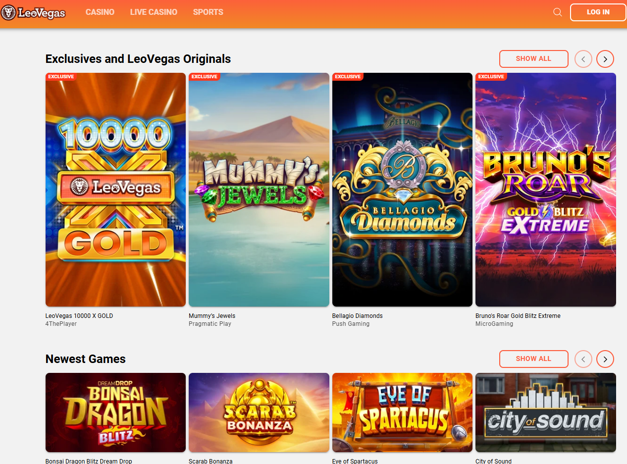 leo vegas games 