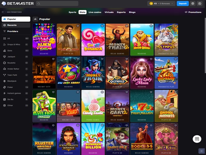 Betmaster Casino Rated 2.8 out of 5 - 100% up to €1000 Sign Up Bonus