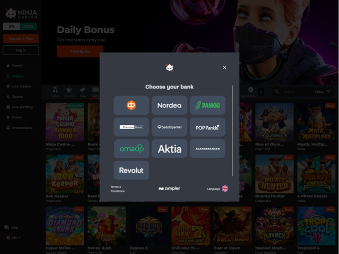Ninja Casino 05.11.2025. bank 