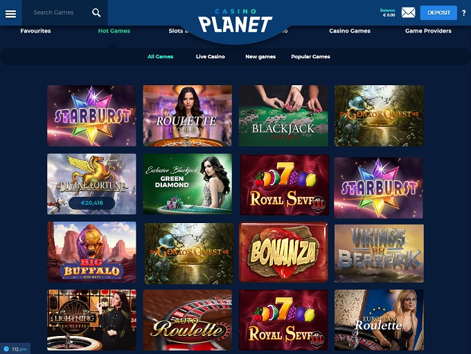 Casino Planet Lobby 