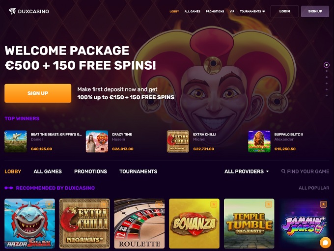 Dux Casino No Deposit Bonus