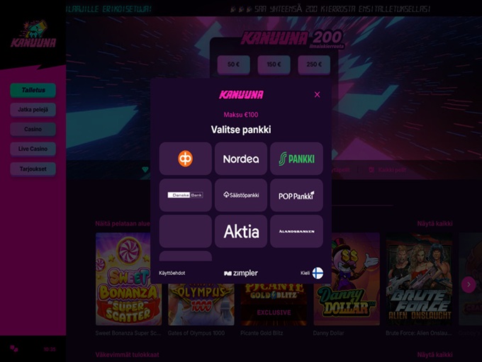 Kanuuna Casino 22.10.2025. Bank