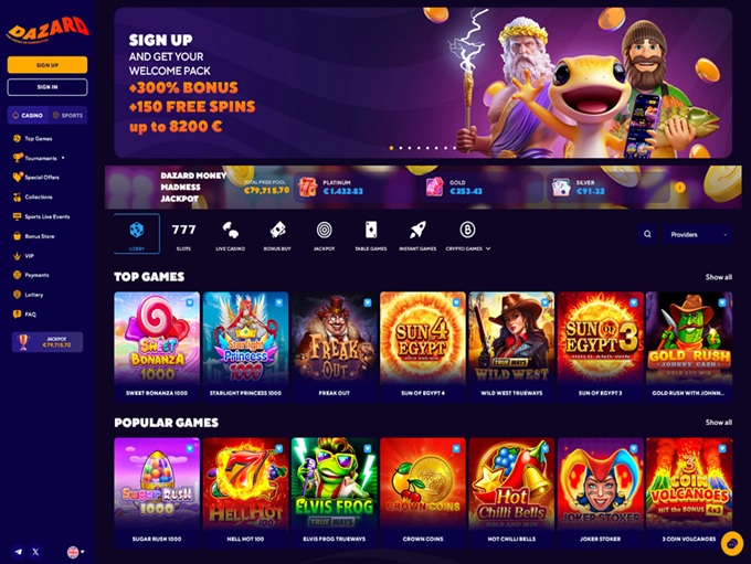 Dazard Casino 06.10.2025. Hp