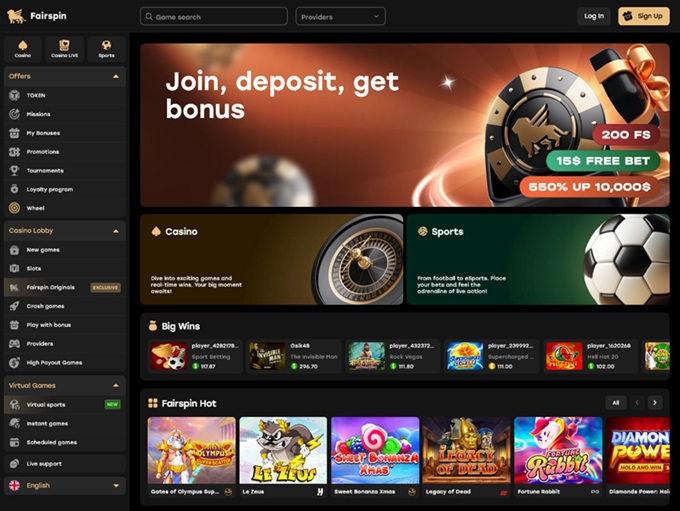 FairSpin Casino 06.11.2025. Hp