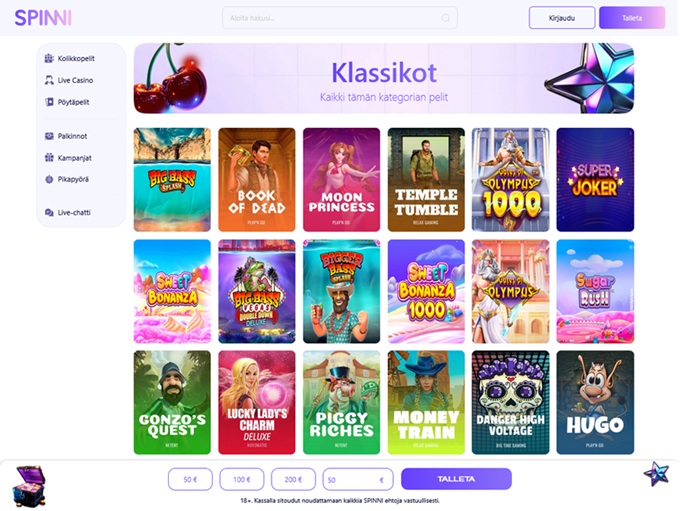 Spinni Casino 08.10.2025. lobby