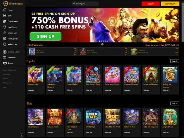 winnerama casino  free spins