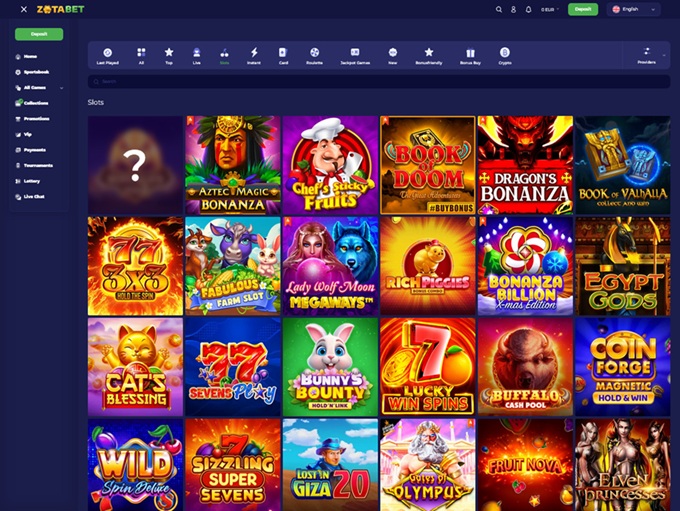 ZotaBet Casino 26.11.2025. Lobby