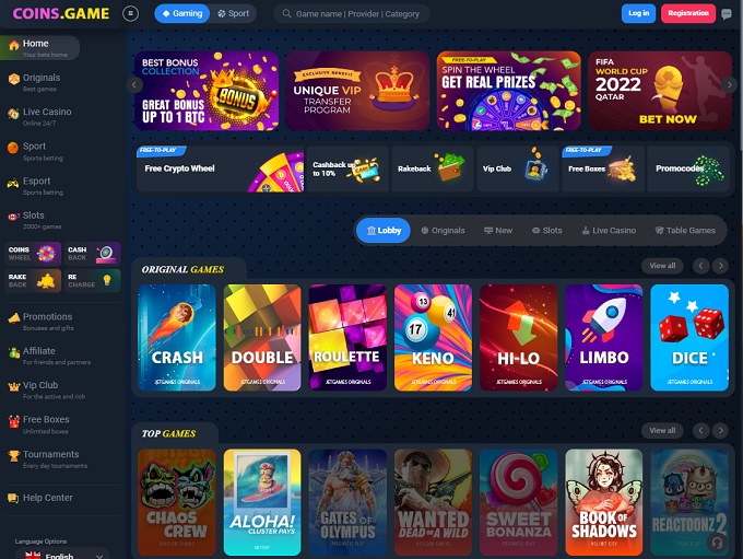 CoinsGame Casino 14.12.2022. Hp