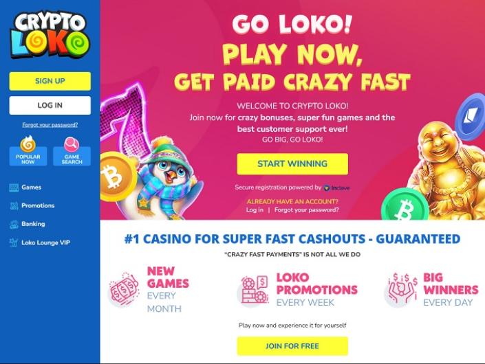 Crypto Loko Casino Review 505 505 Spins Sign Up Bonus