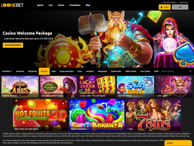 Looniebet Casino hp 