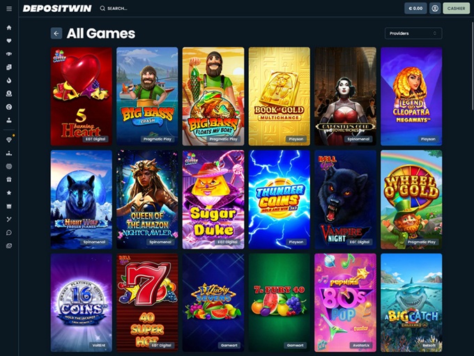 DepositWin Casino 07.10.2025. Lobby