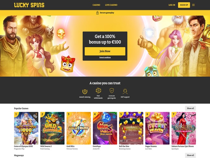 LuckySpins Casino 29.09.2025. hp