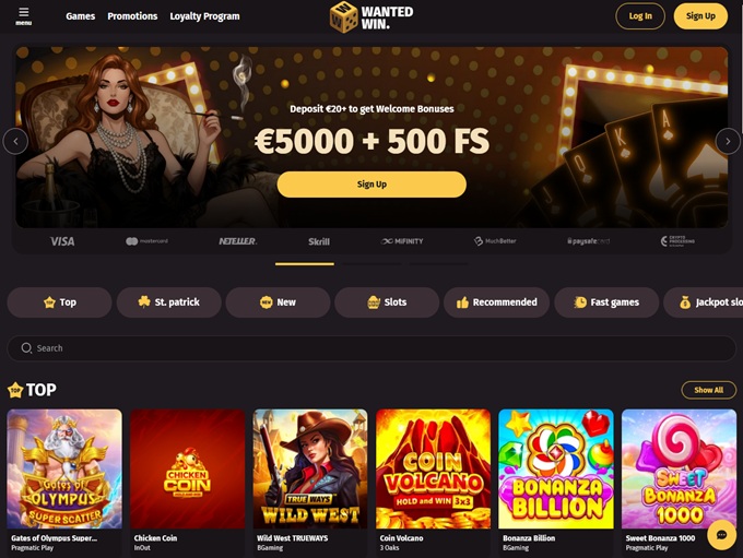 WantedWin Casino 18.03.2026. hp 