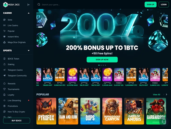Megadice Casino 21.10.2025. hp