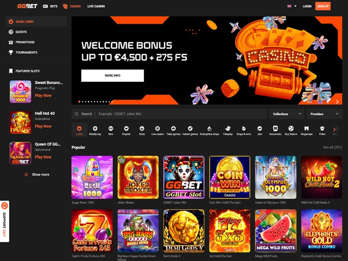 GGbet Casino 10.01.2025. Hp 