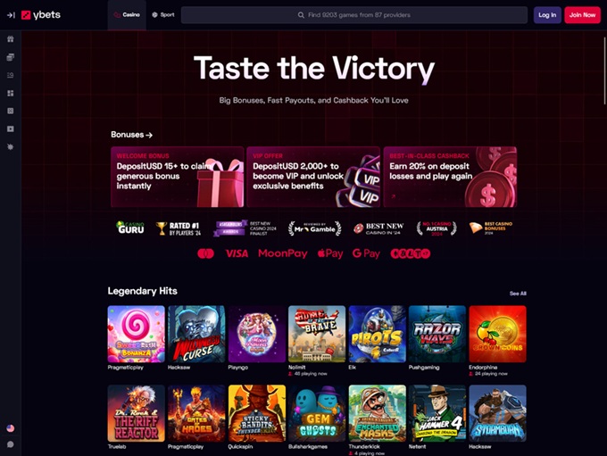 Ybets Casino 28.11.2025. Hp