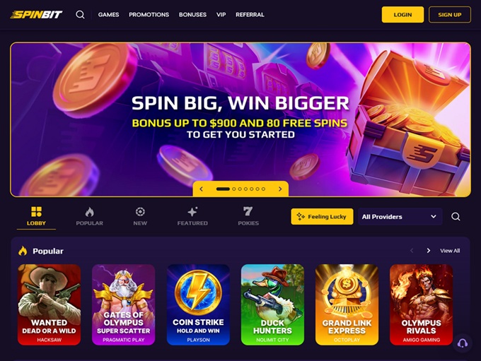 SpinBit Casino 07.10.2025. hp 