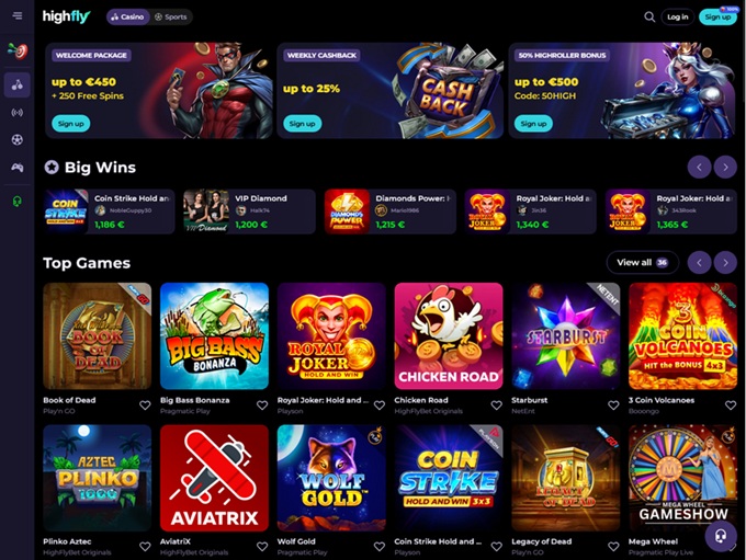 HighFlyBet Casino hp