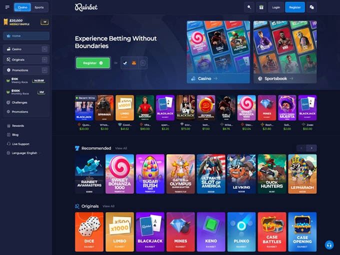 RainBet Casino 20.06.2025. Hp