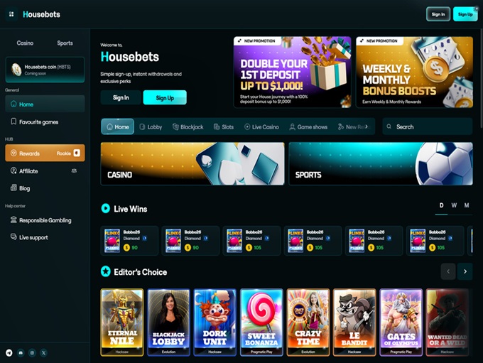 Housebets Casino 08.08.2025. Hp 