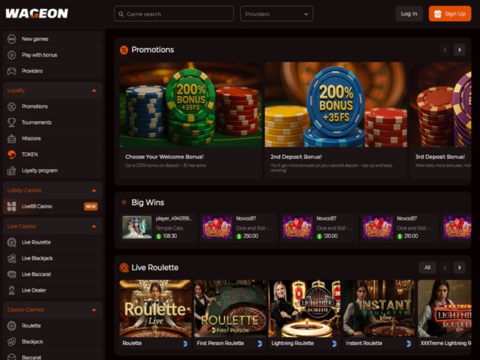 Wageon Casino 05.12.2025. Hp