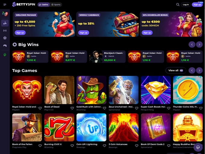 Bettyspin Casino hp