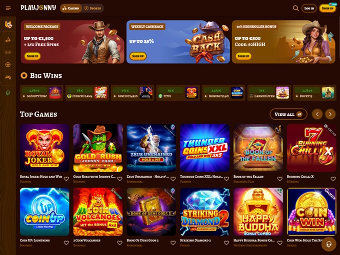 PlayJonny Casino hp 