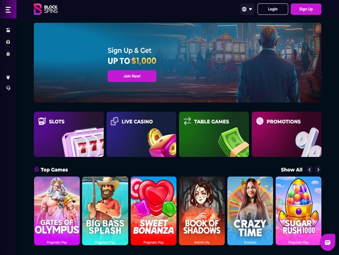 BlockSpins Casino 12.11.2025. Hp 