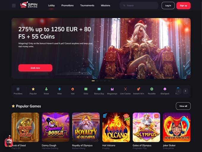 SpinEmpire Casino hp 