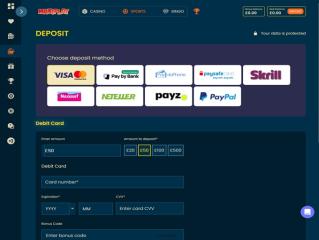 MaxiPlay Casino Sports Cashier