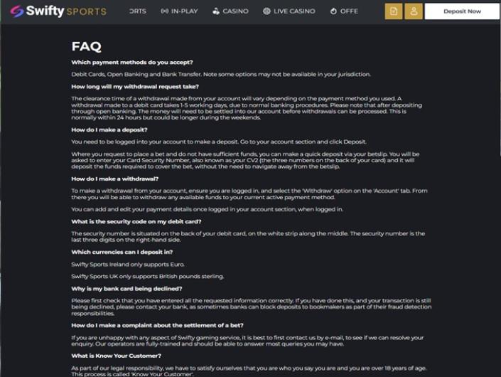 Swifty Sports Sportbook Cashier