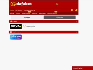 Dafabet Casino Sports Cashier