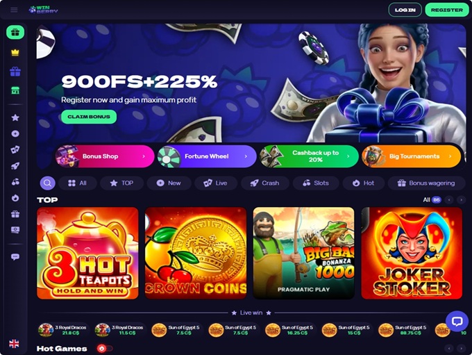Winberry Casino hp 