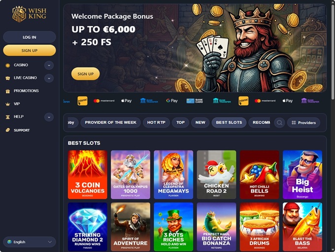 WishKing Casino hp