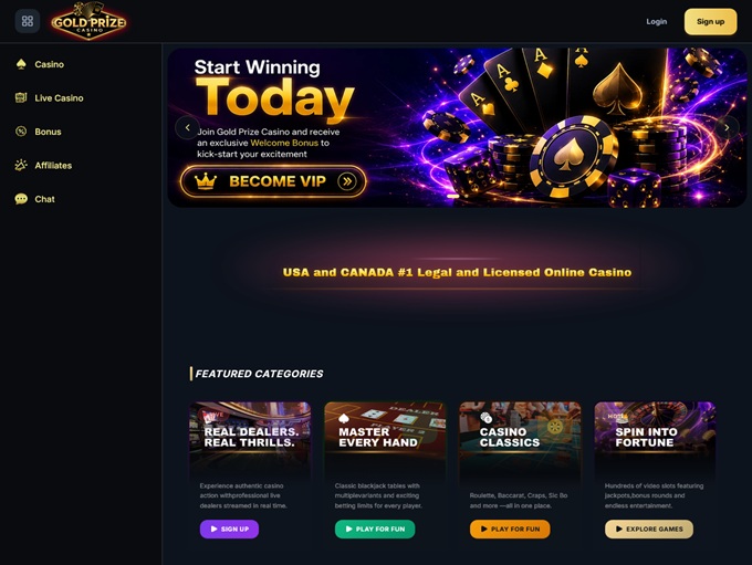 GoldPrize Casino hp