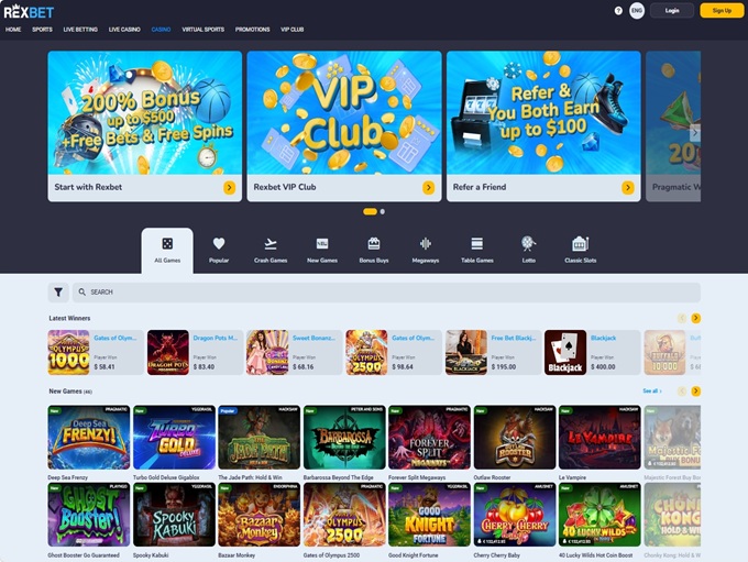 Rexbet Casino hp