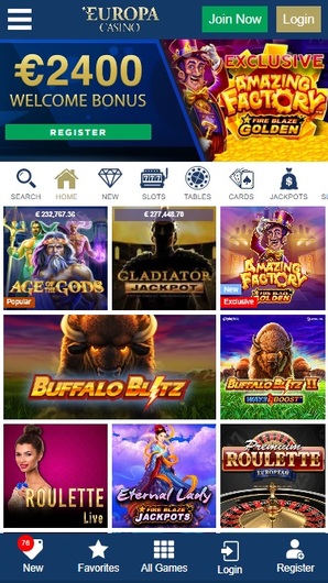 The Latest Europa Casino Coupons and Bonus Codes