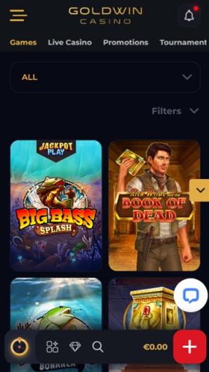 Attraktiva Bonusar hos Goldwin Casino