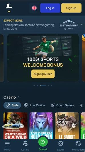 FortuneJack Casino Sports Home Page mobile