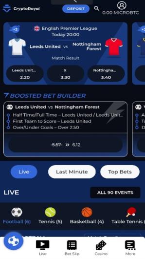 CryptoRoyal Sports Lobby mobile