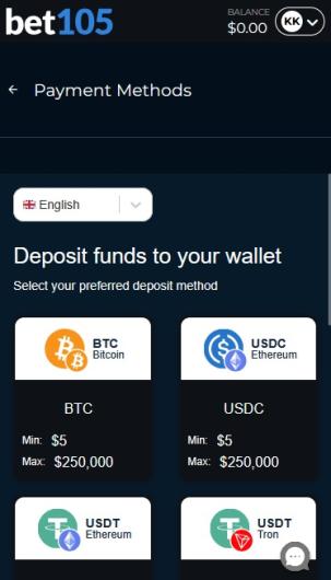 Bet105 Sports Cashier mobile