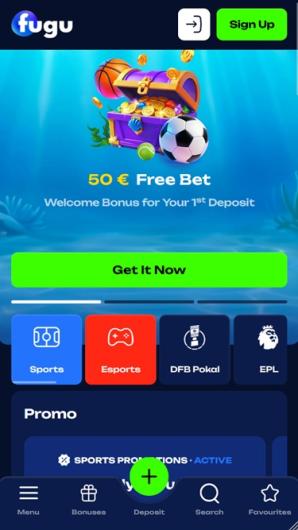 FUGU Casino Sports Home Page mobile