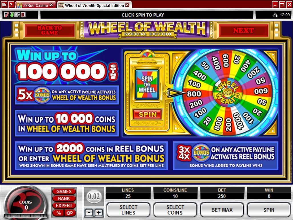 Wheel of wealth slot game